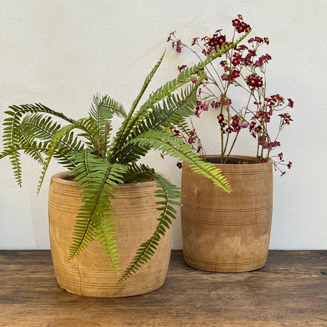 Sunbleached Wooden Nepali Plant Pots