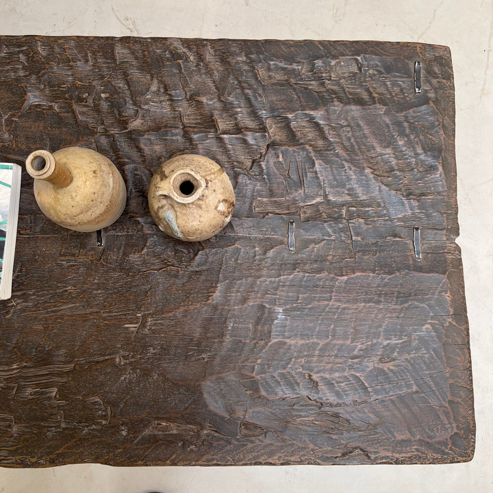 Petra Reclaimed Dark Elm Coffee Table | Rustic Solid Wood