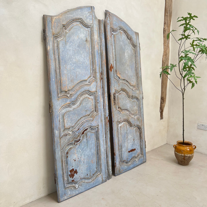 Antique french blue decorative double doors