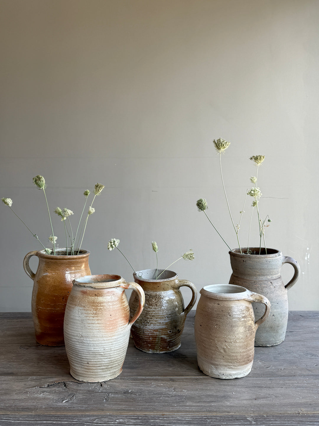 Antique French Stoneware Pitcher | Single Handle