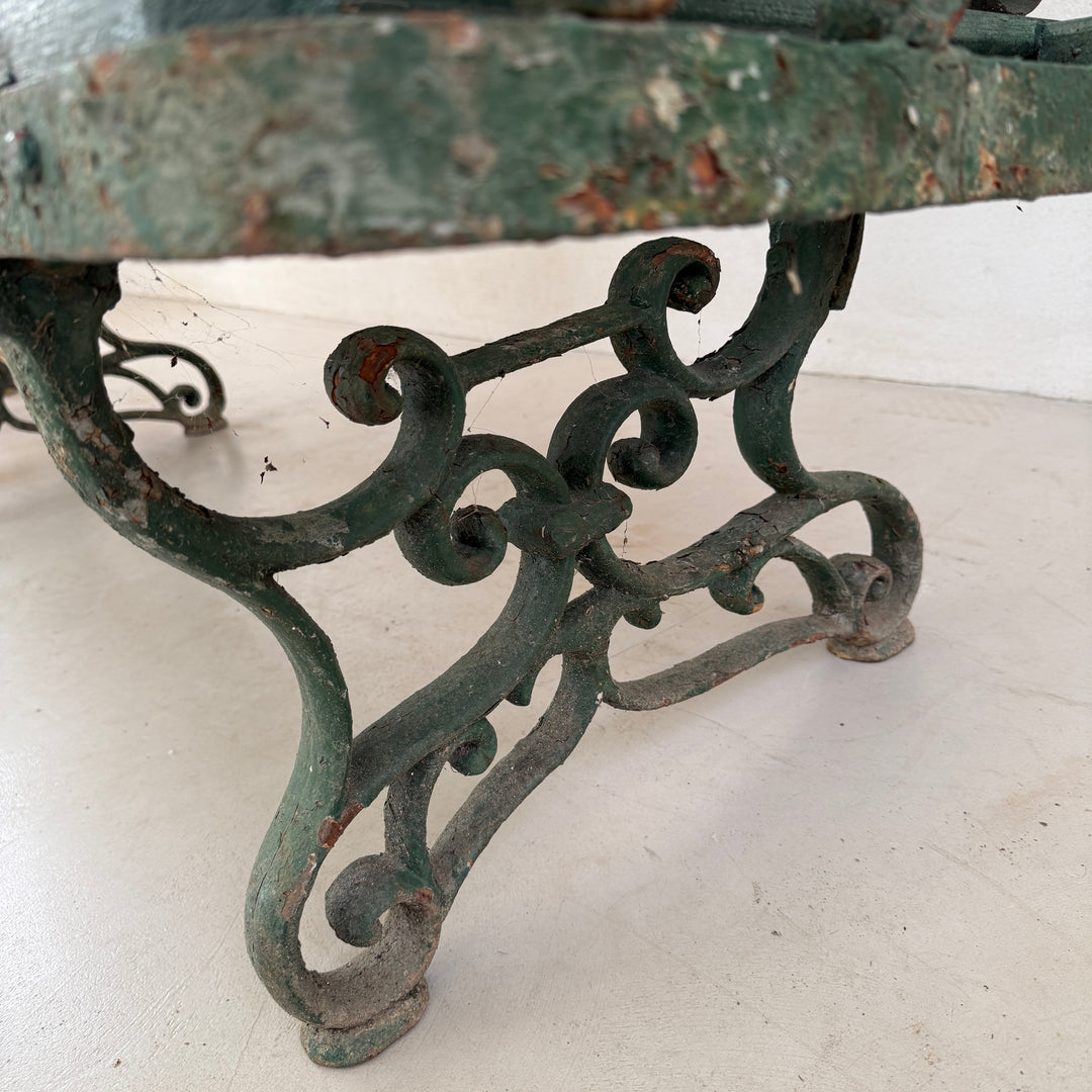 Antique French Metal Garden Bench