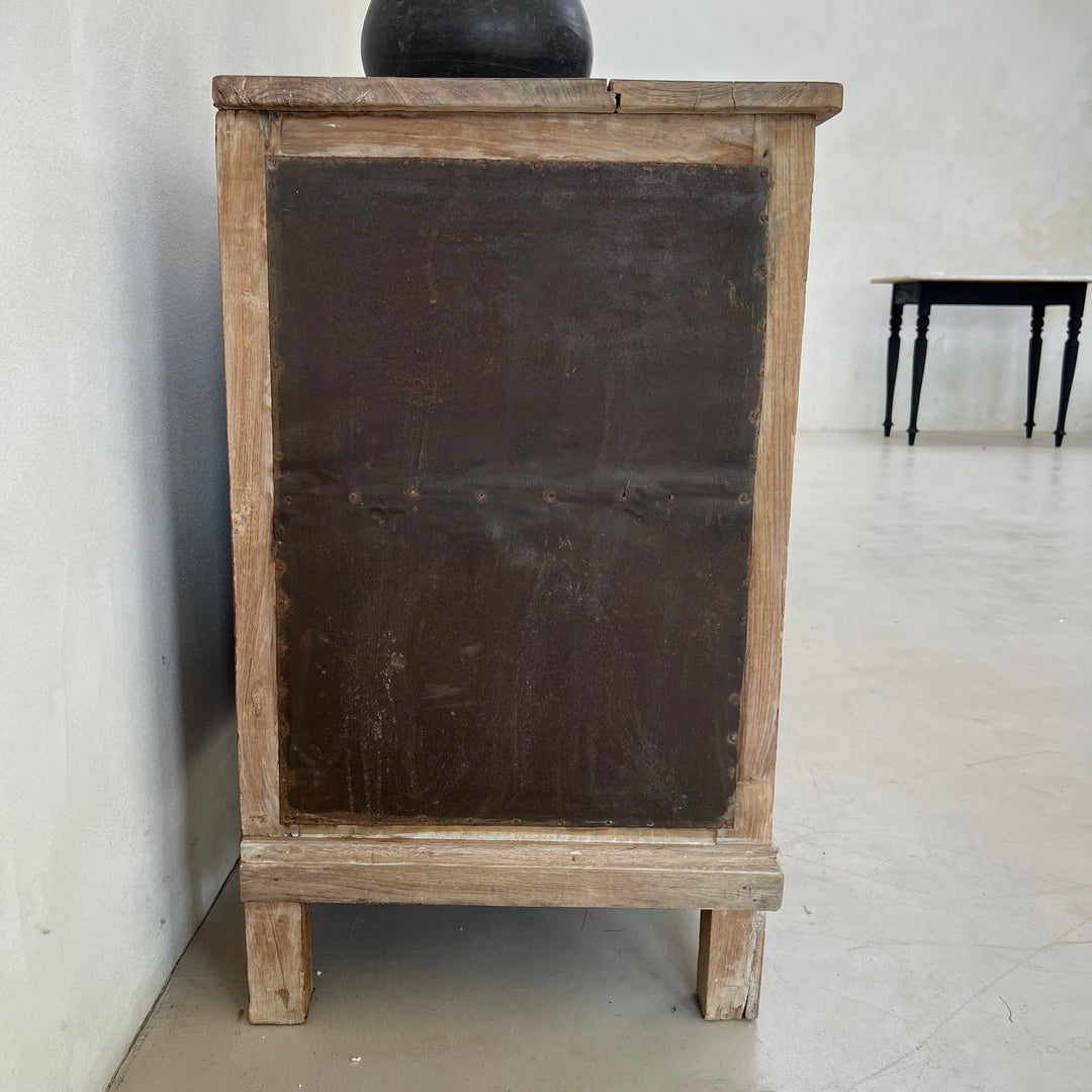 Small Rustic Vintage Sideboard with Metal Panels | Avani