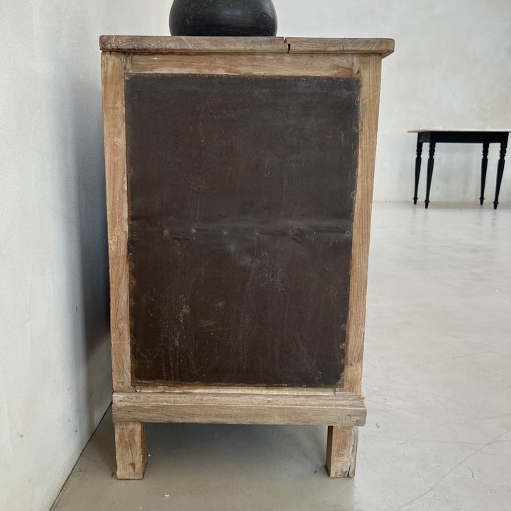 Small Rustic Vintage Sideboard with Metal Panels | Avani