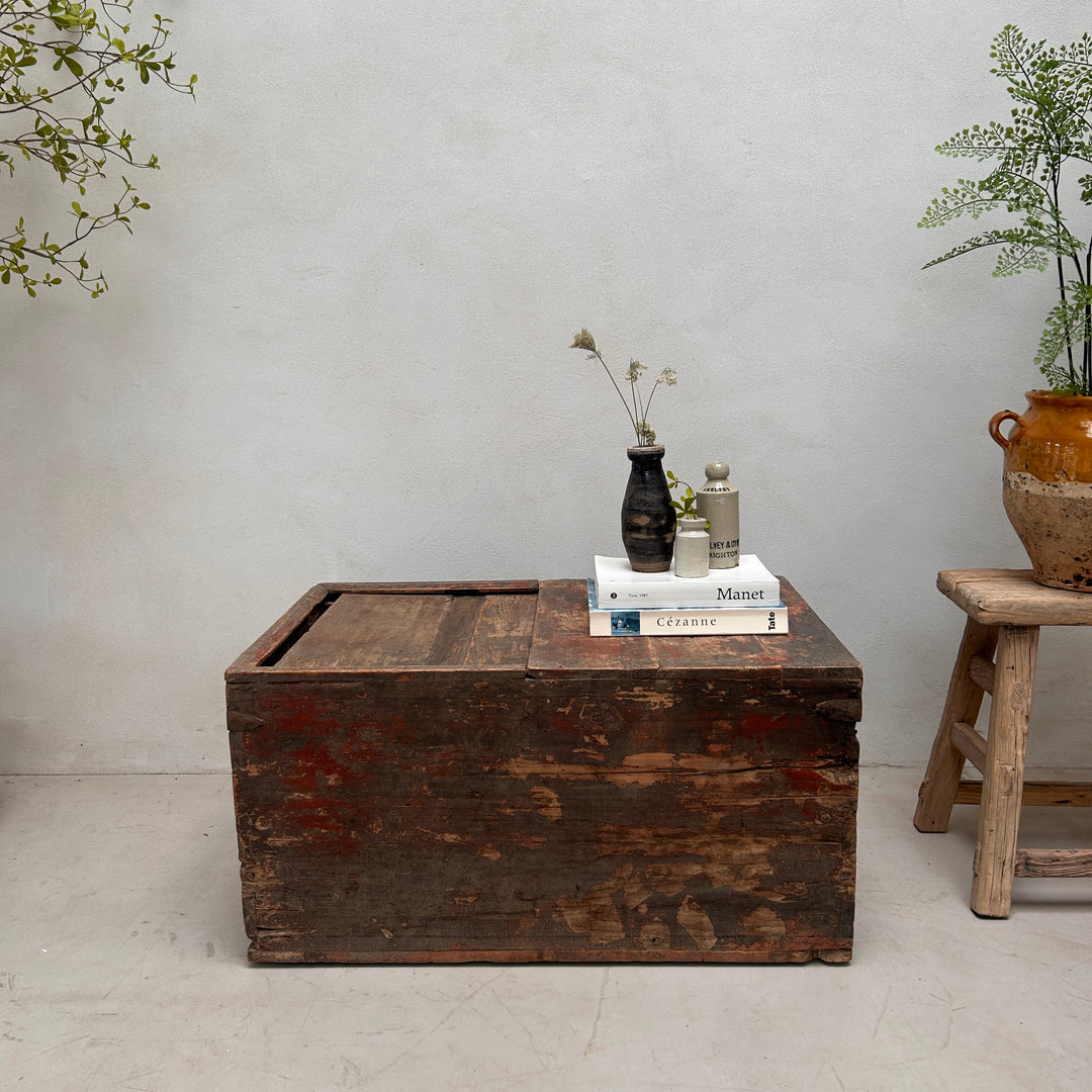 Primitive Vintage Painted Wooden Blanket Box | Otis