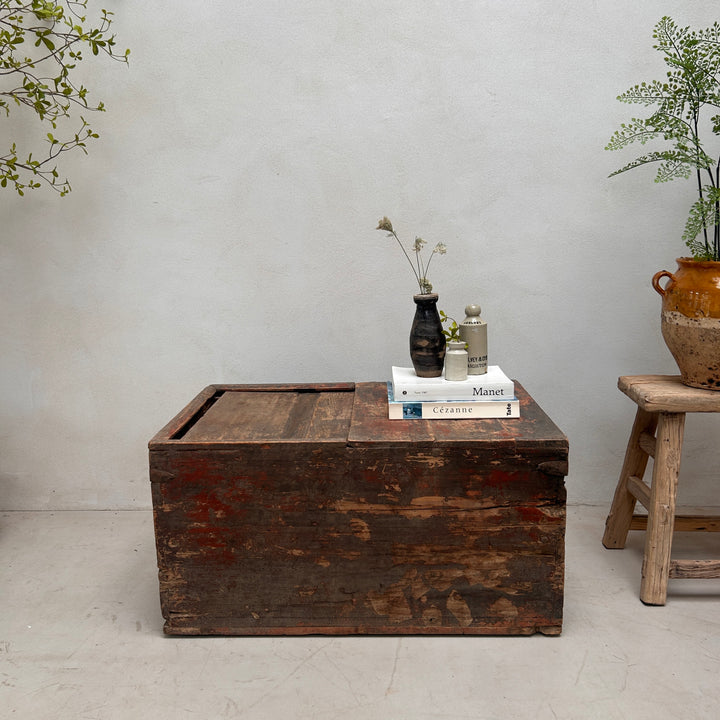 Primitive Vintage Painted Wooden Blanket Box | Otis
