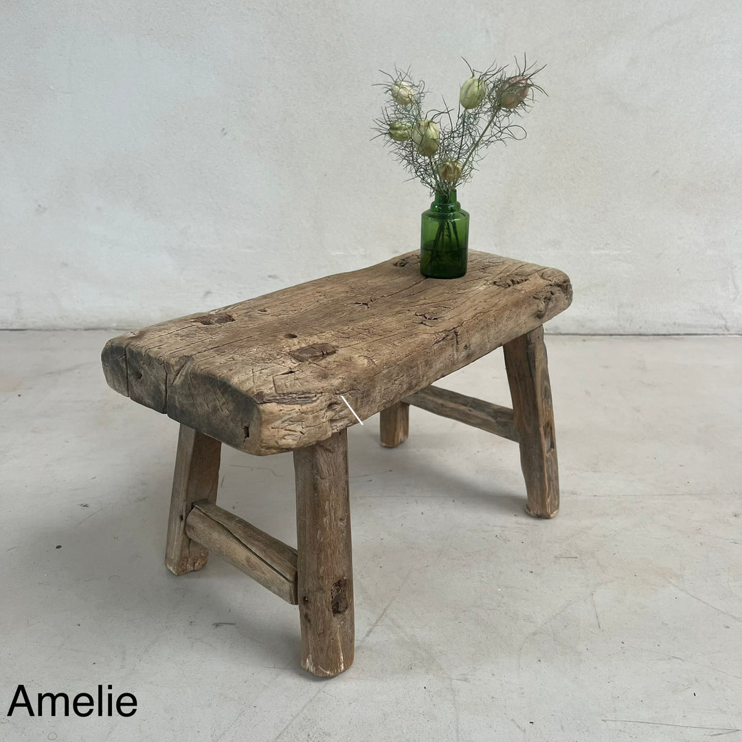 Antique rustic wood footstool (Select from photo)