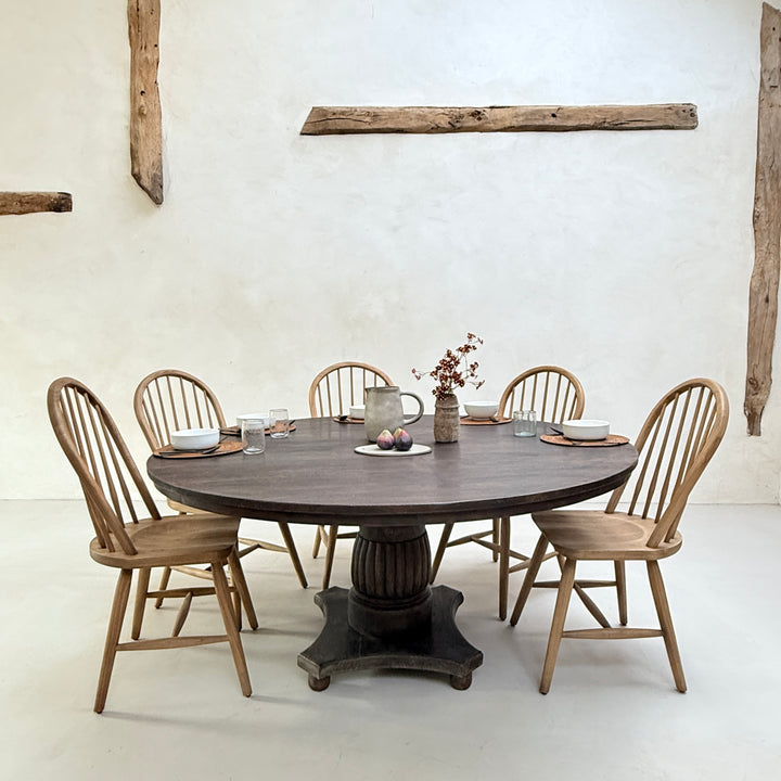 Large Antique Round Dining Table Margaret