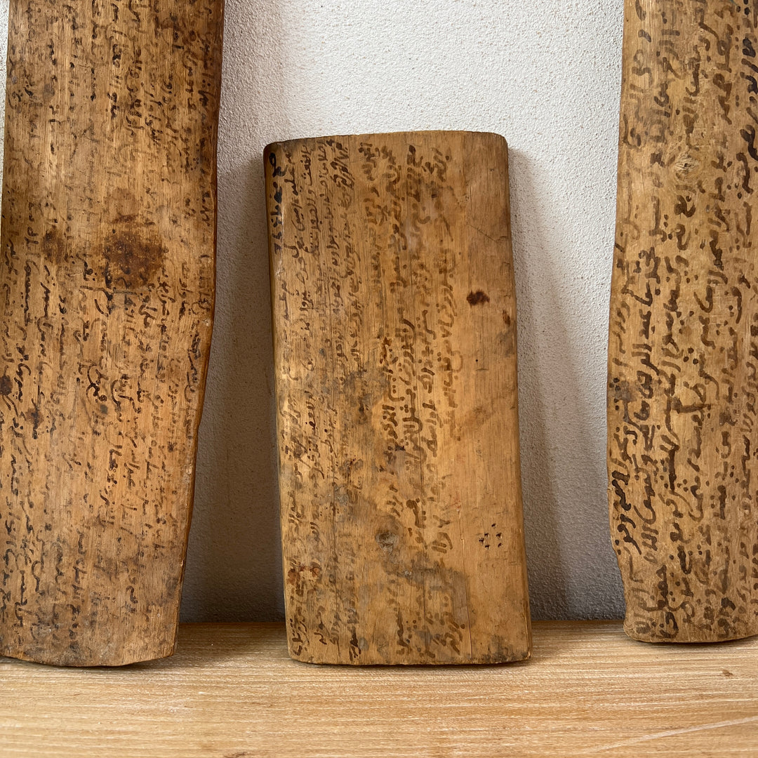Antique Moroccan wedding contract on argan wood