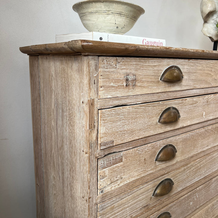 Vintage Architects Plan Chest Of Drawers | Seva