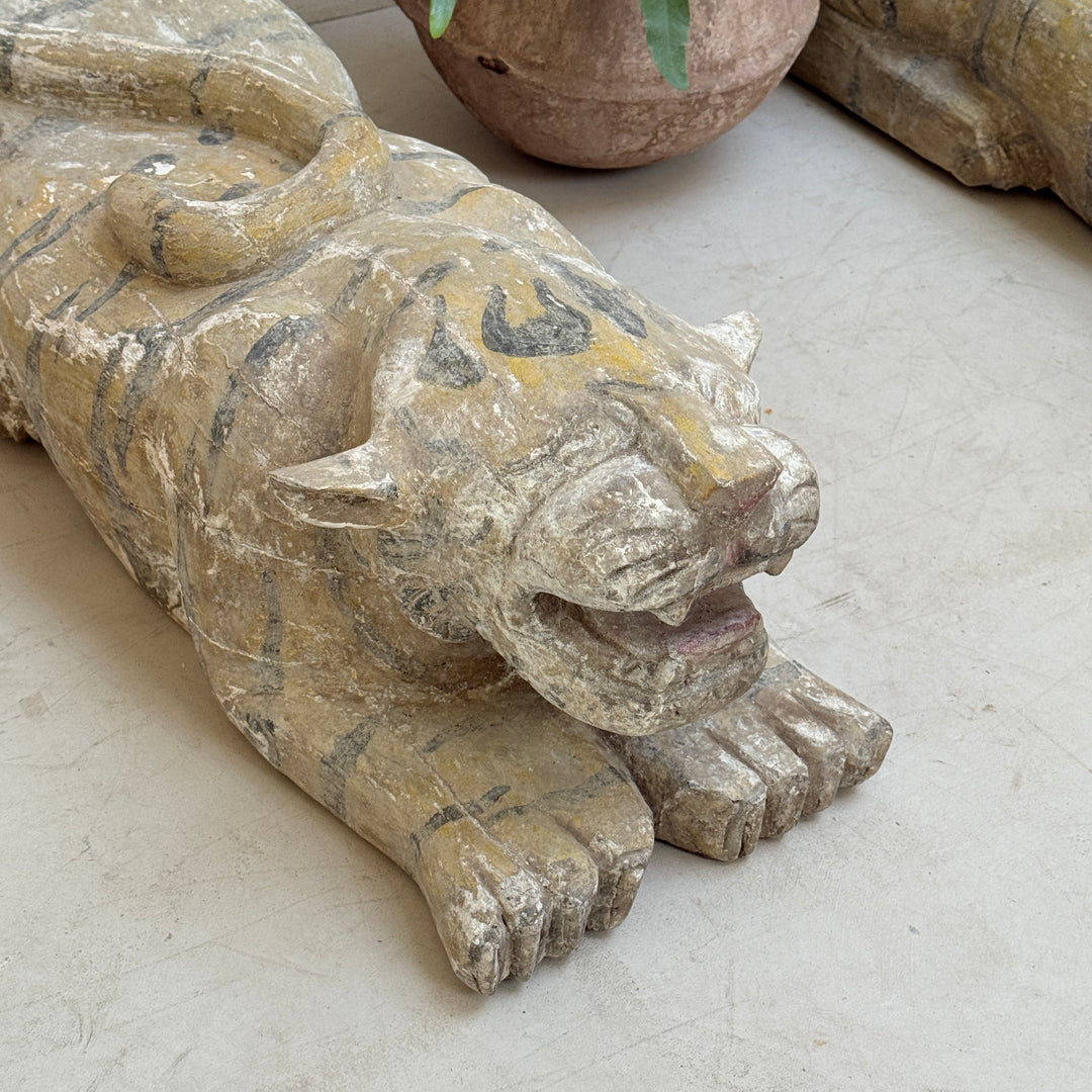 Antique carved wooden Tiger