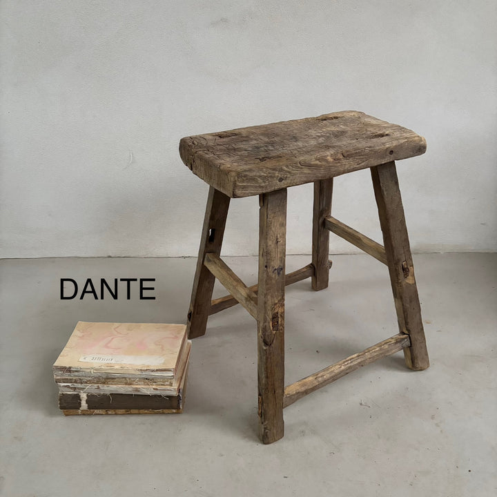 Rustic Wood Antique Stool (select from photo)