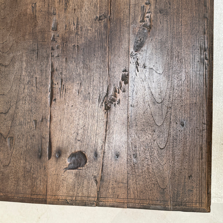 Extra large dark antique oak coffee table