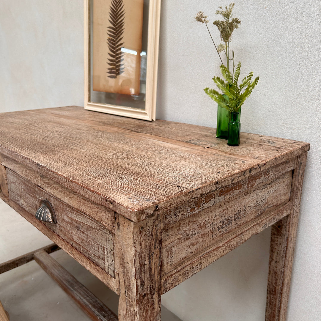 Vintage Whitewashed Teak Dressing Table | Yasmin