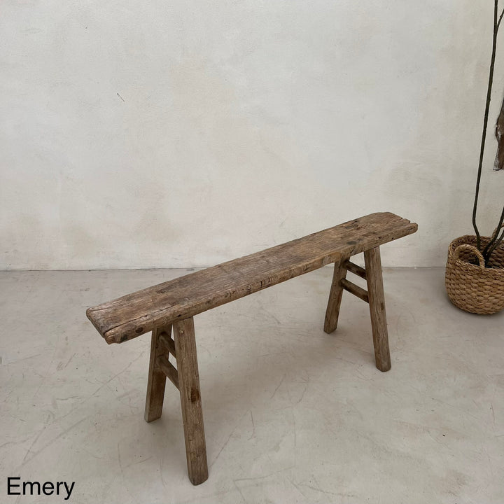 Antique Rustic Wooden Bench
