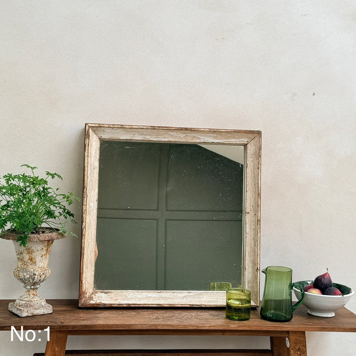 Vintage Reclaimed Architectural Square Wall Mirror | Ashley