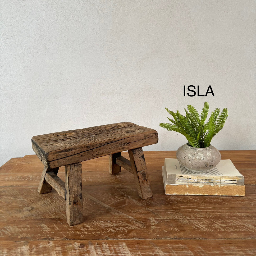 Antique rustic wood footstool (Select from photo)