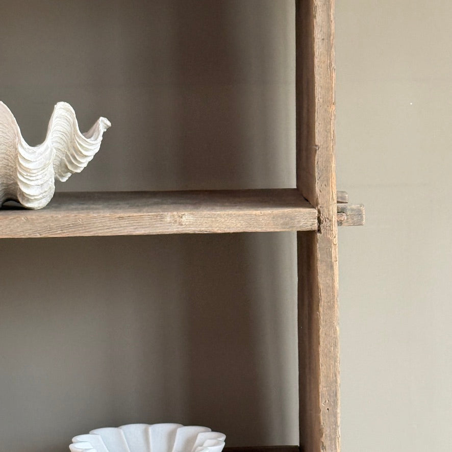 Reclaimed Elm Open Shelving Unit | Tall Rustic Bookcase