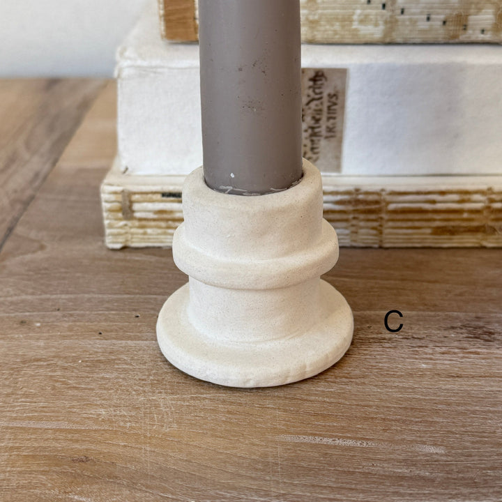 Natural Stoneware Ceramic Candleholder