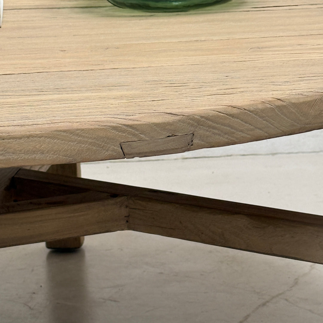 Reclaimed round rustic coffee table | Nuffield