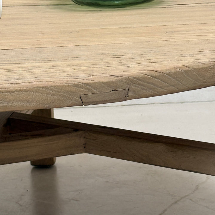 Reclaimed round rustic coffee table | Nuffield