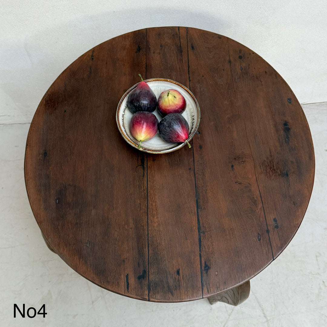 Antique Art Deco Round Side Tables
