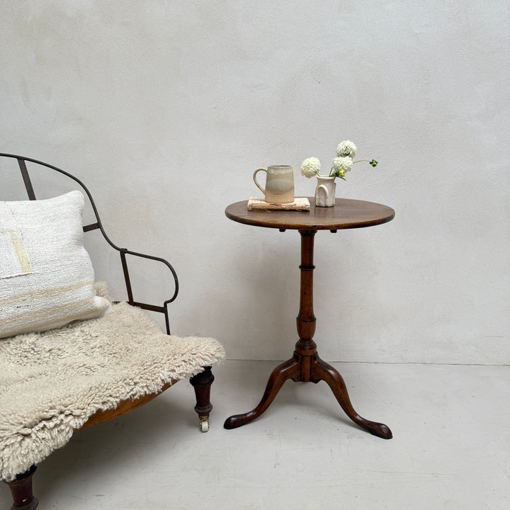 Antique Victorian Round Elm Table