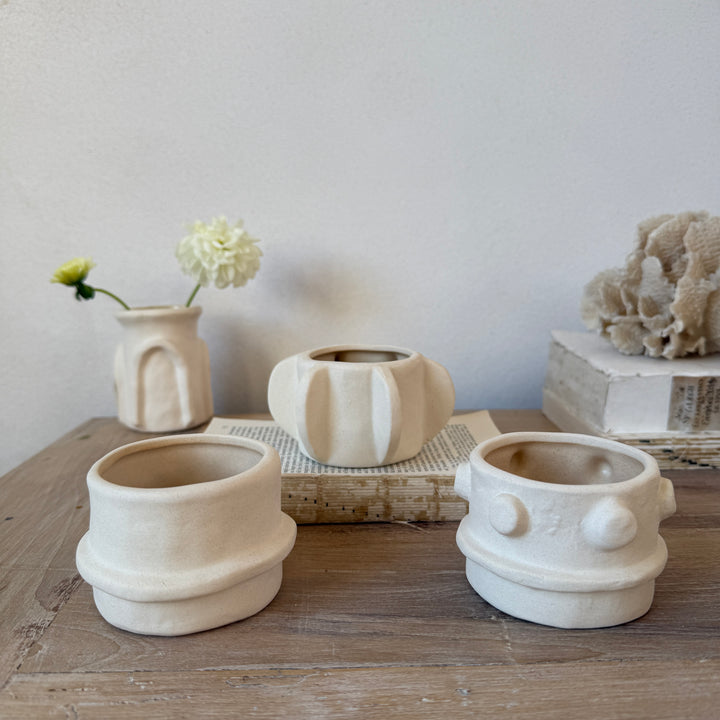 Natural Stoneware Ceramic Tealight Holder