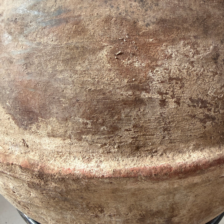 Antique Moroccan Berber Terracotta Cooking Pot on Stand