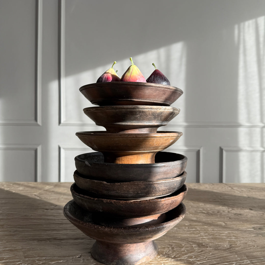 Antique hand turned wood bowl | Batak