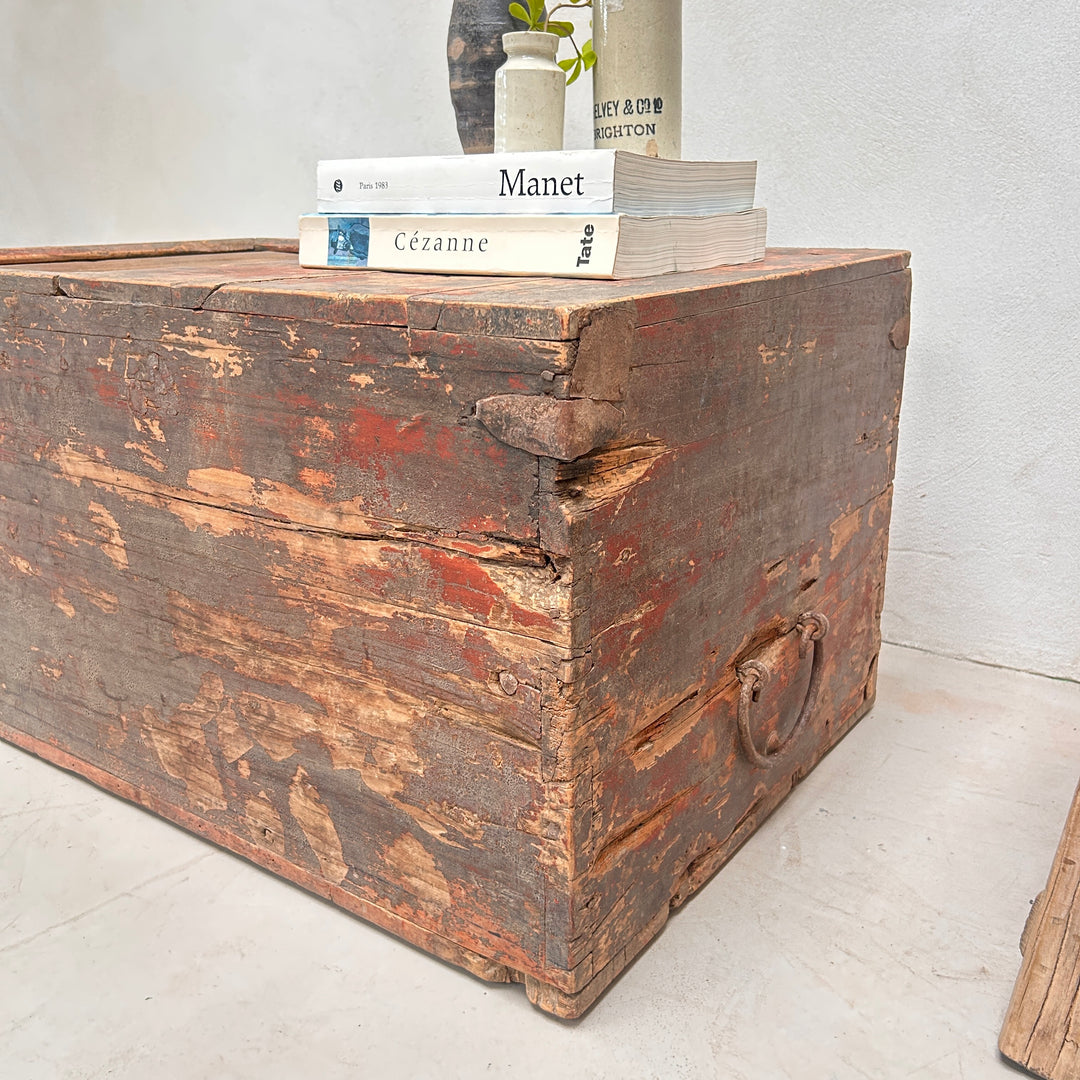 Primitive Vintage Painted Wooden Blanket Box | Otis