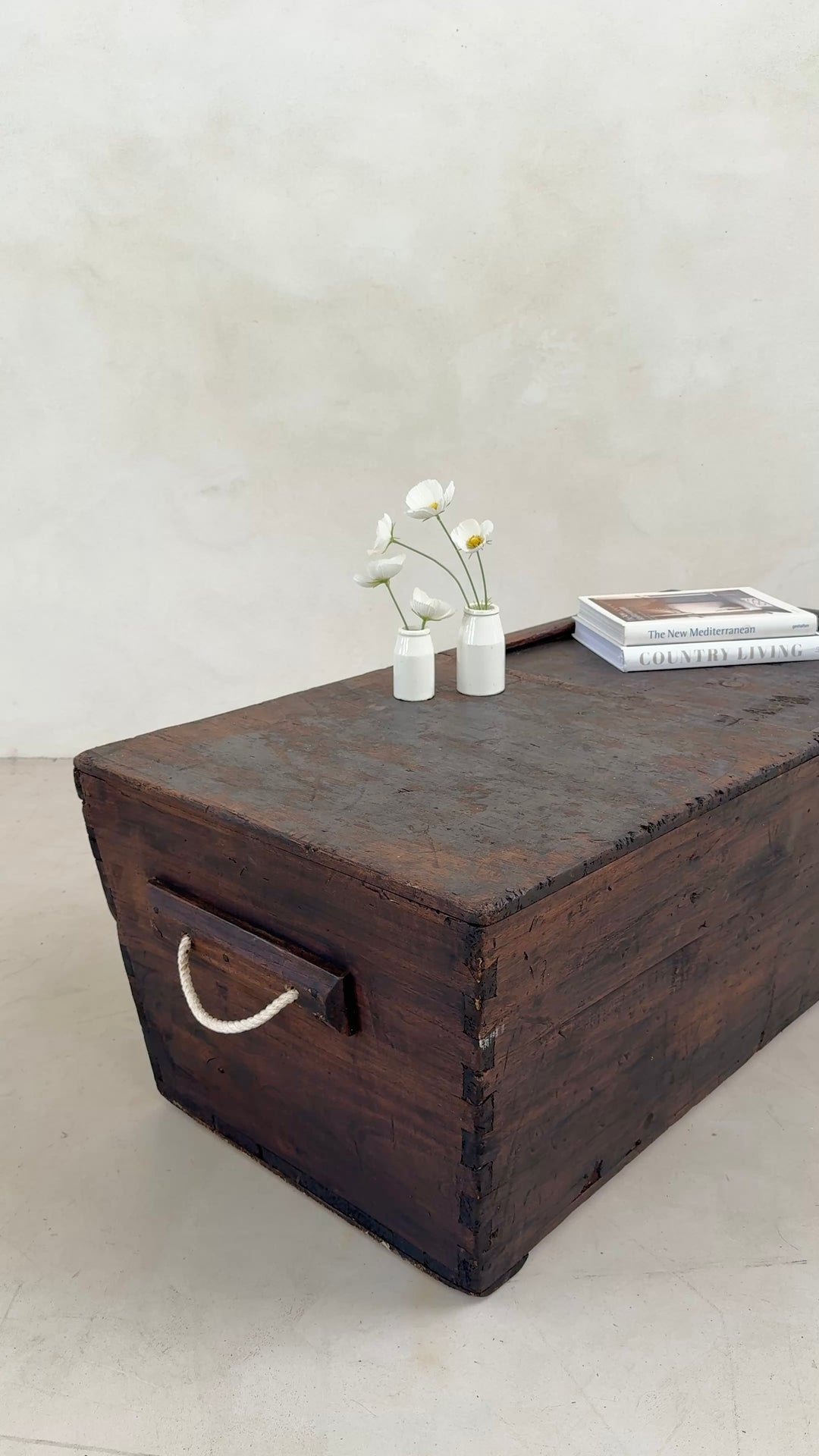 Antique Dark Wood Blanket Box | Toby