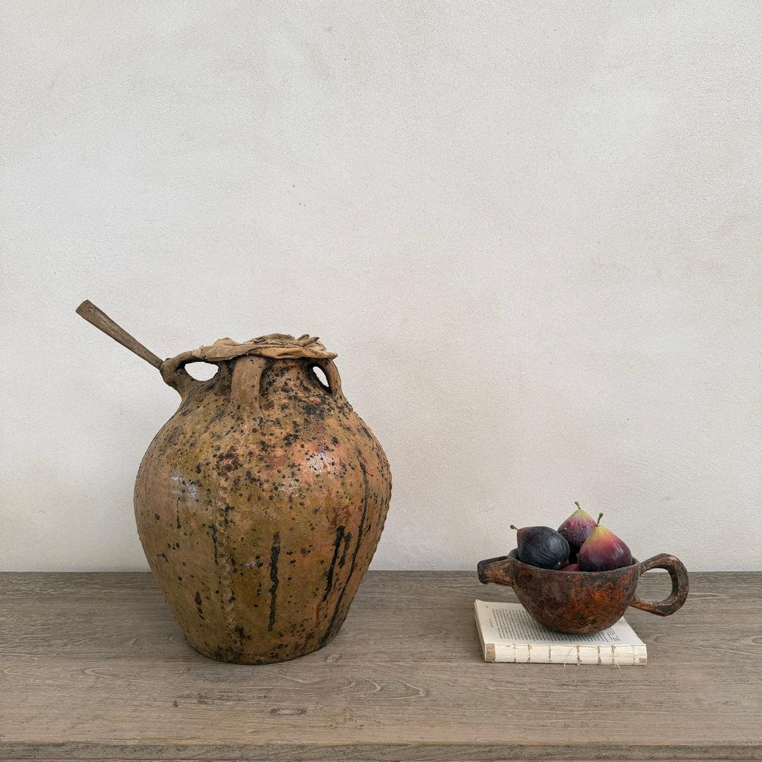 18th Century Antique French Terracotta Walnut Oil Jar | Dordogne