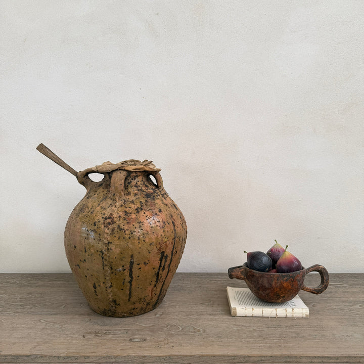 18th Century Antique French Terracotta Walnut Oil Jar | Dordogne
