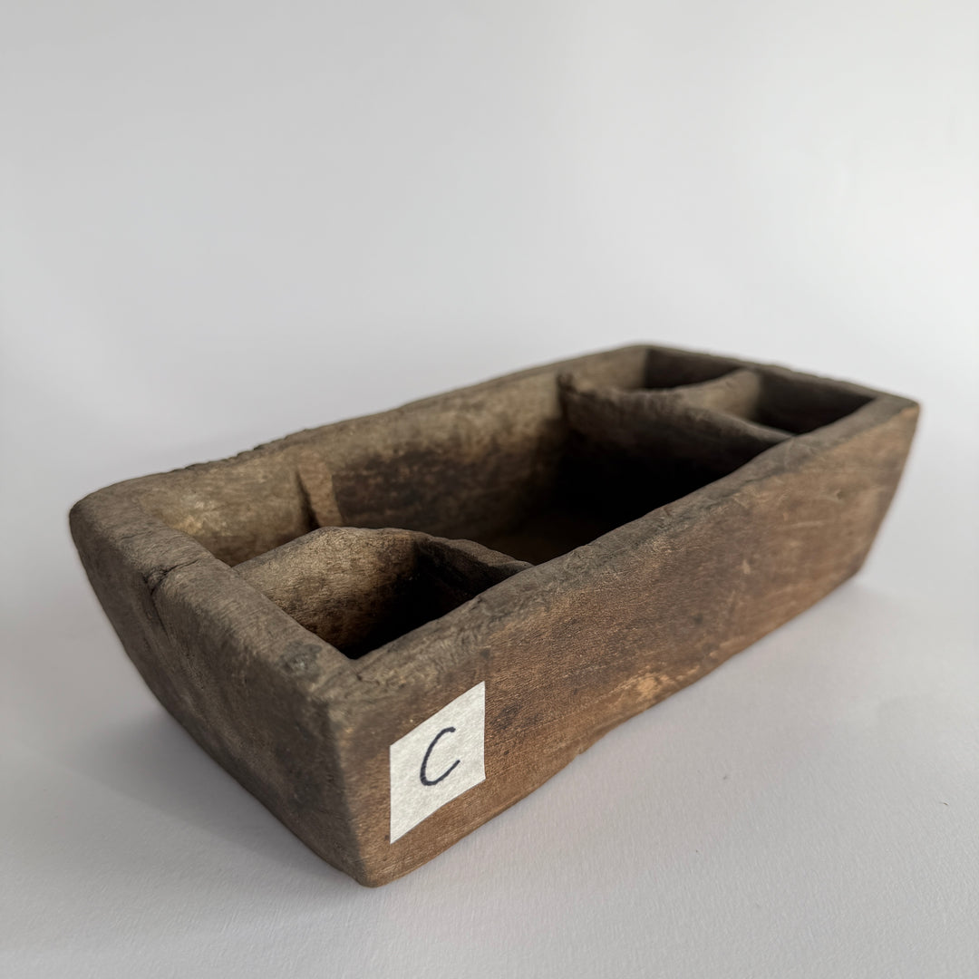 Rustic Antique Wooden Spice Tray