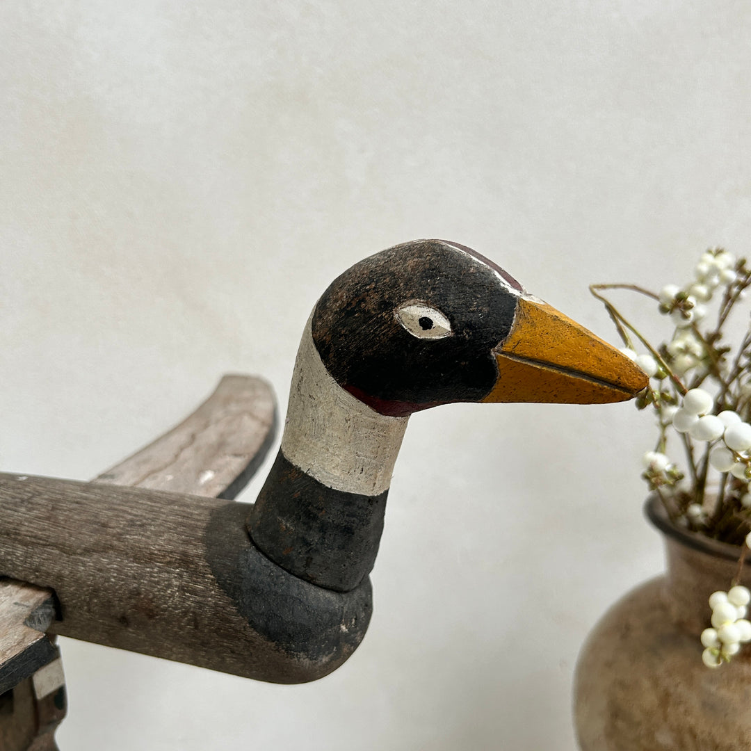 Rustic Wooden Bird On Stand | Panuta