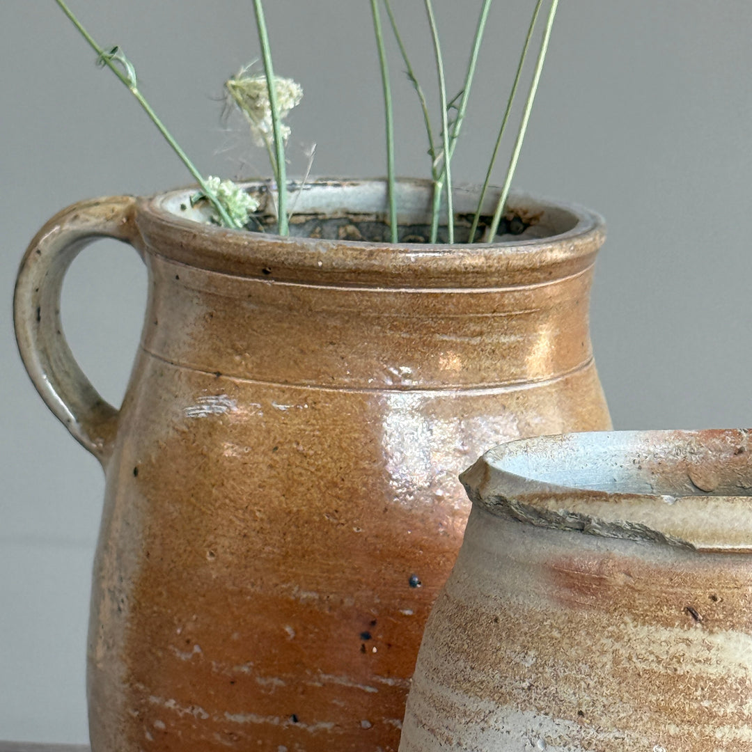 Antique French Stoneware Pitcher | Single Handle