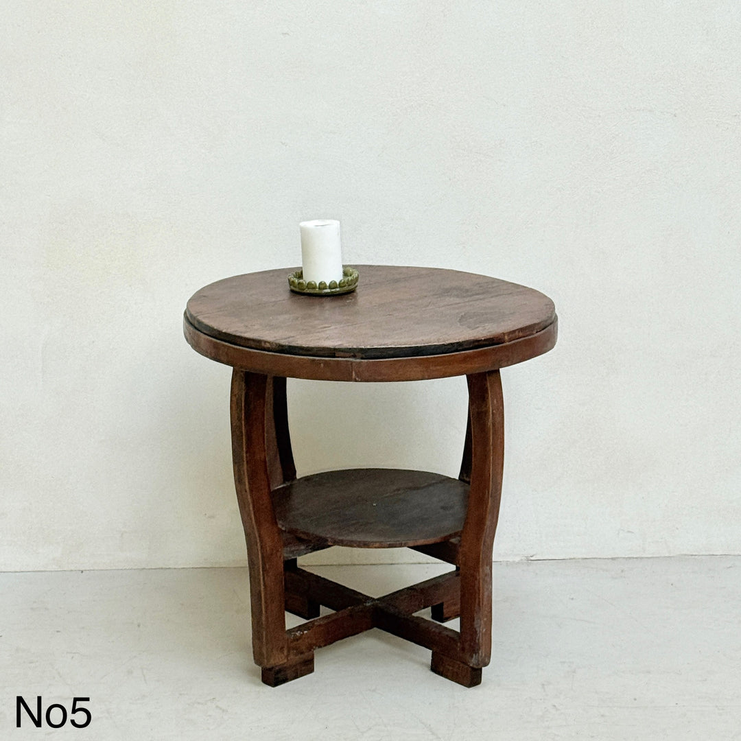 Antique Art Deco Round Side Tables