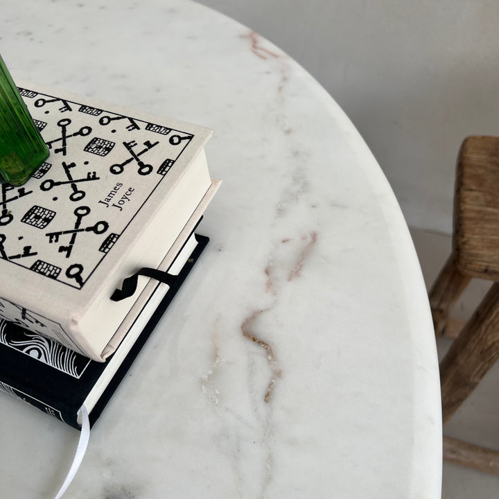 Vintage Marble Top Round Side Table | Bramber