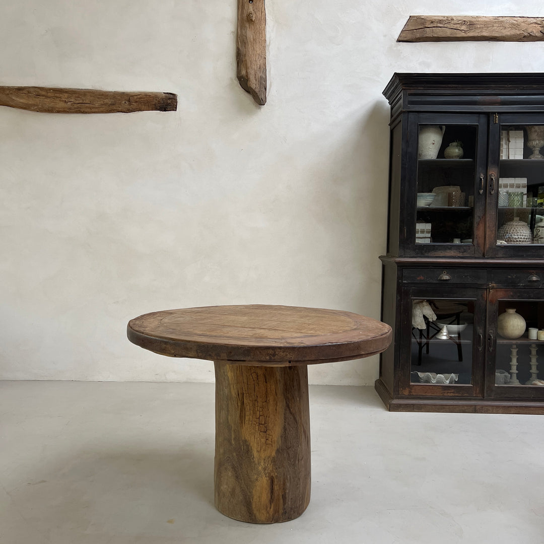 Salvaged Teak Round Dining Table