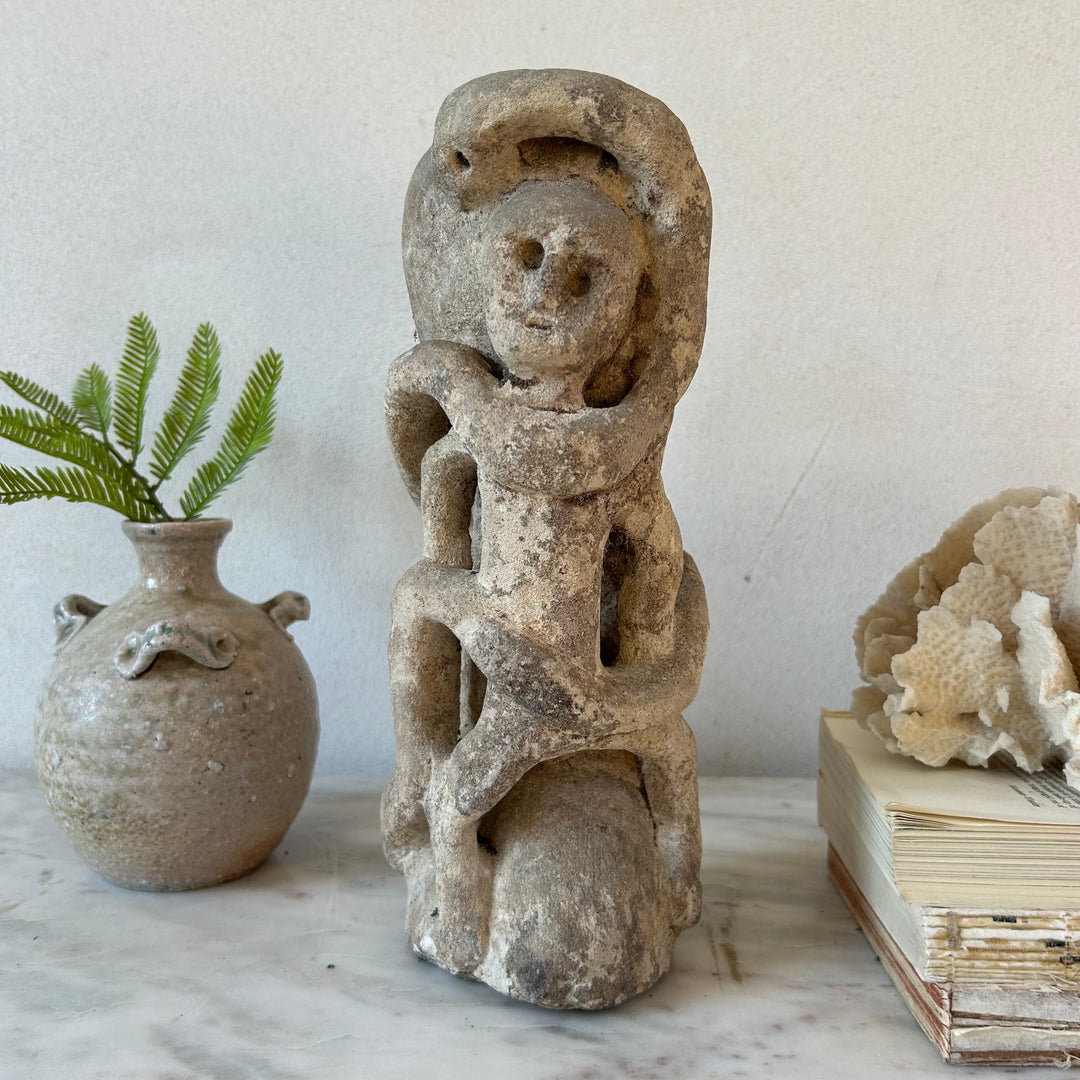 Antique Primitive hand carved stone sculpture Bambang