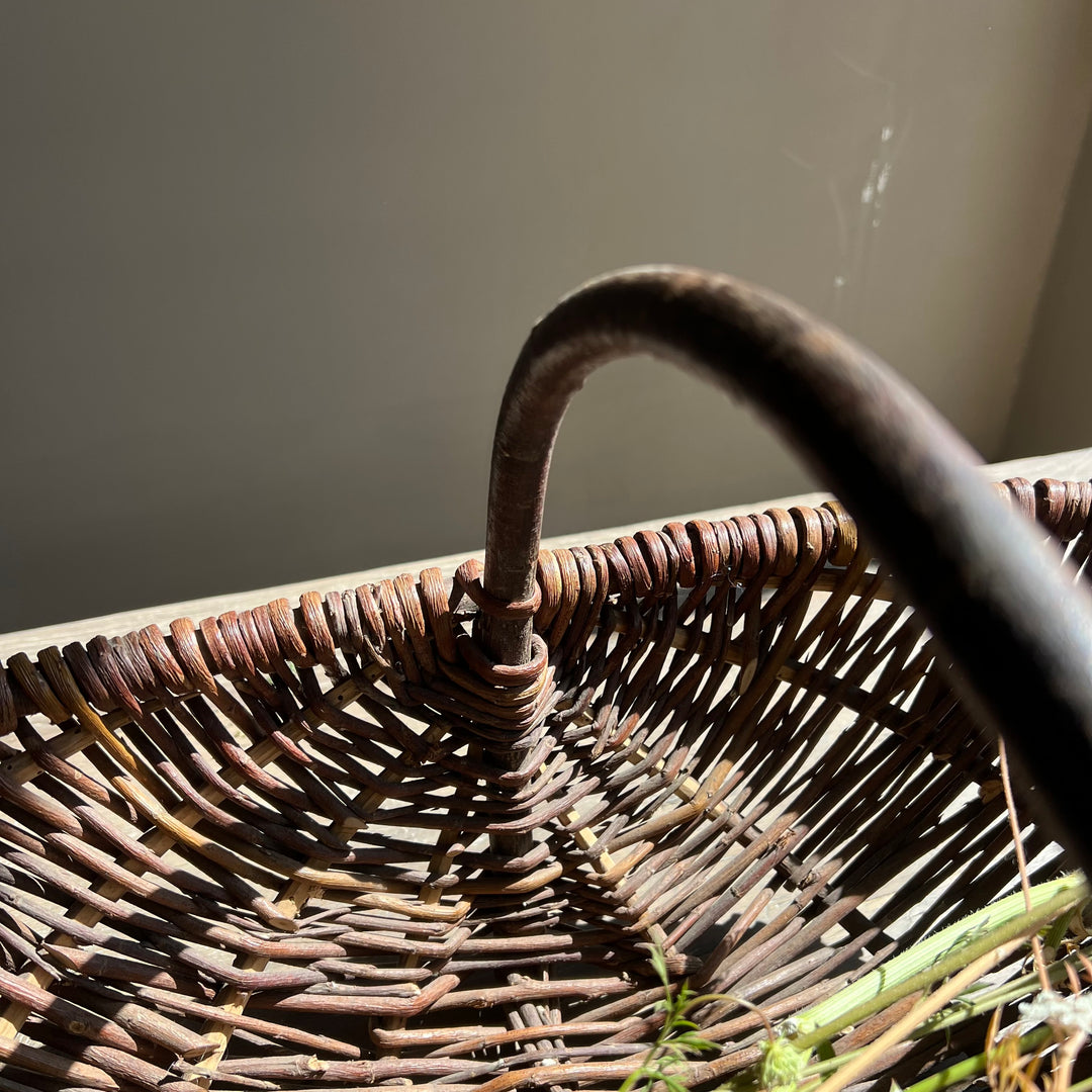 Antique Woven Willow Garden Trug