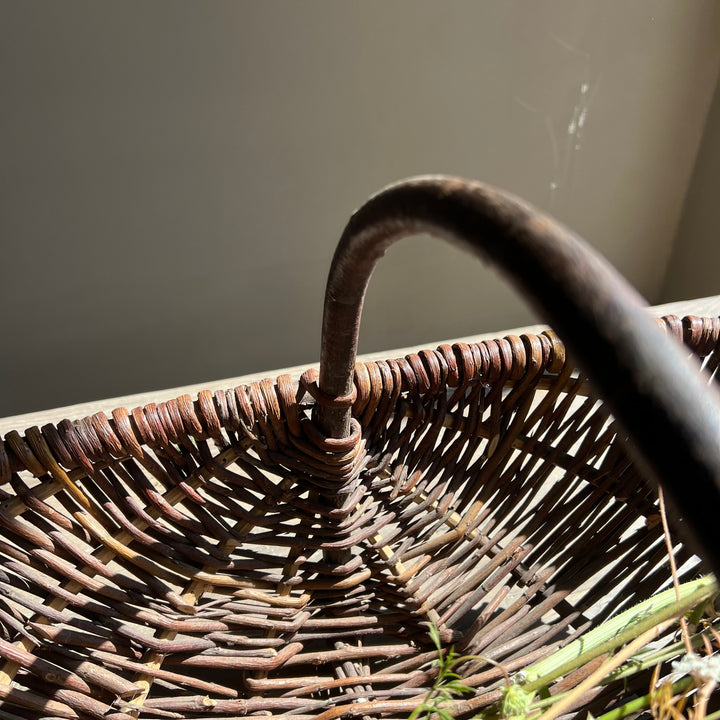 Antique Woven Willow Garden Trug