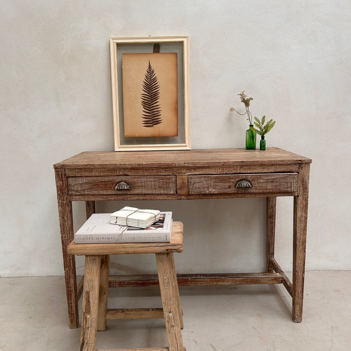 Vintage Whitewashed Teak Dressing Table | Yasmin