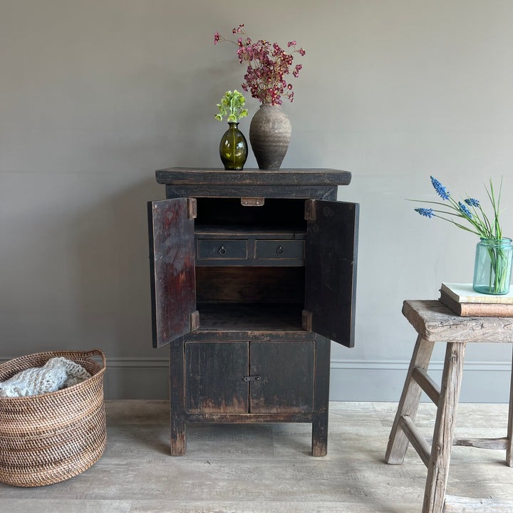 Antique small black cabinet | Stanley