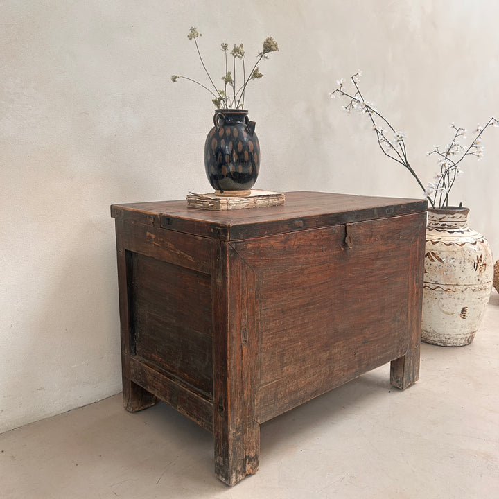 Antique Dark Wood Storage Chest | Jude