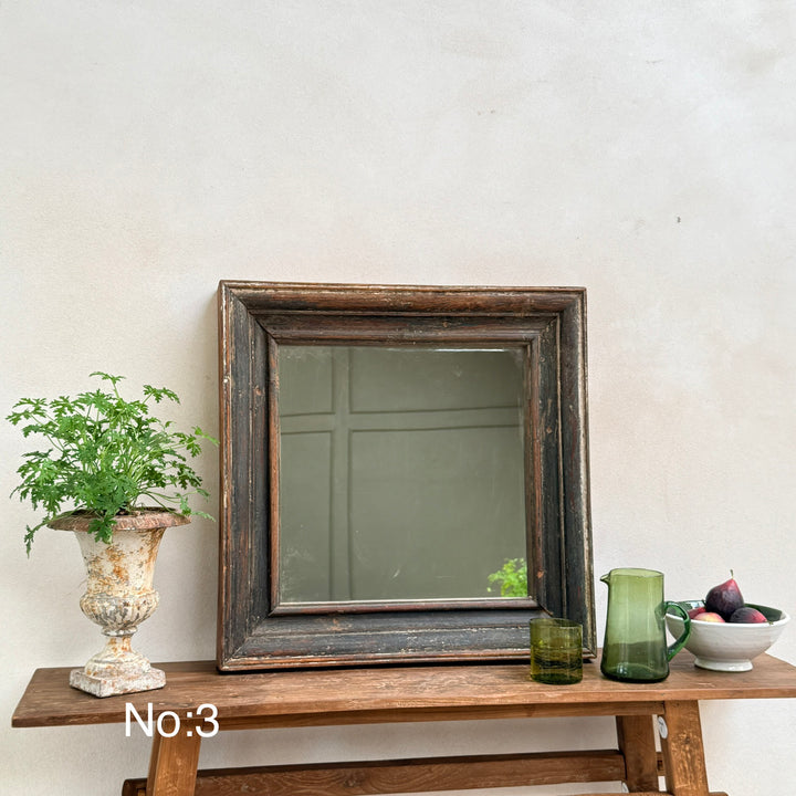 Vintage Reclaimed Architectural Square Wall Mirror | Ashley