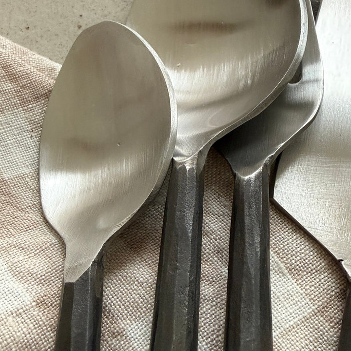Steel Cutlery Set With Hand Forged Handles