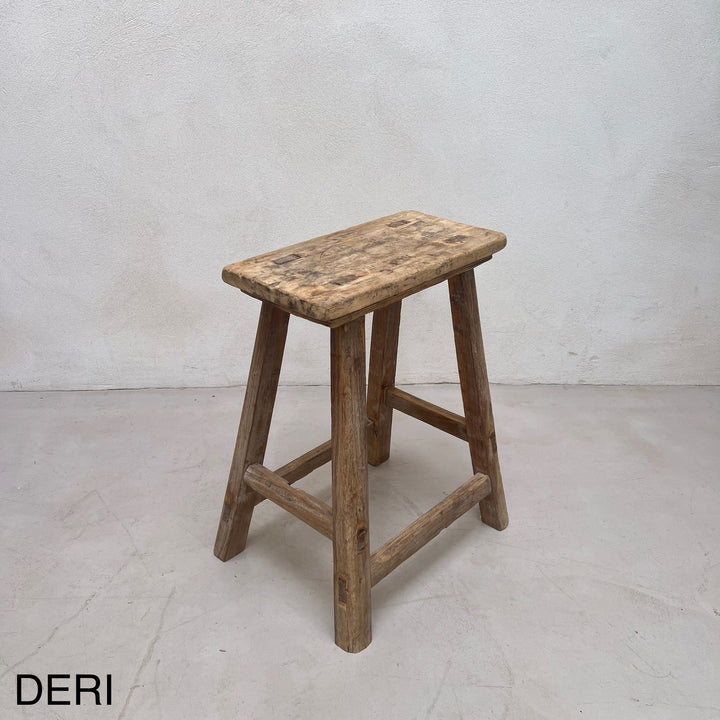 Rustic Wood Antique Stool (select from photo)