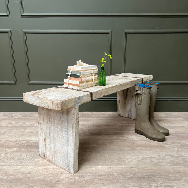 Reclaimed White Washed Benches