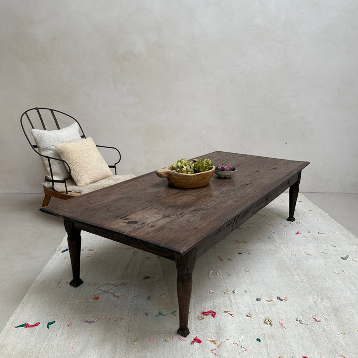 Extra large dark antique oak coffee table